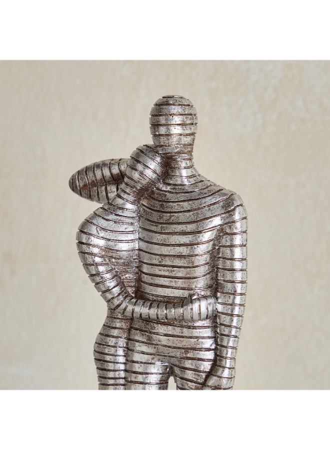 Home Box Polyresin Human Couple Figurine - Silver - Image 2